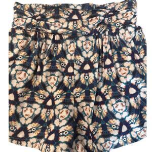 Anthropologie Boho Printed Smocked Shorts High Waist Flowy Viscose Medium